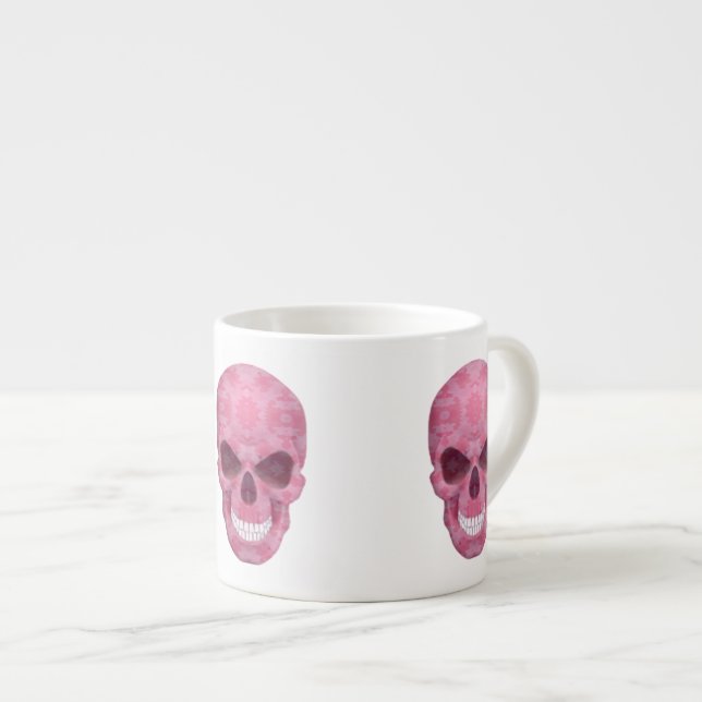 Taza De Espresso Espresso de espresso de cráneo de camuflaje rosa (Derecha)