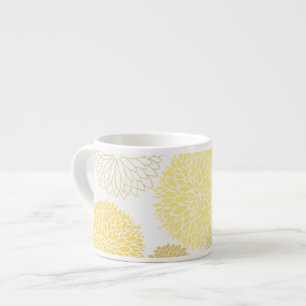 Taza De Espresso Espresso de flores amarillas