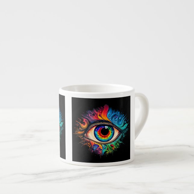 Taza De Espresso Espresso de ojos psicodélico (Derecha)