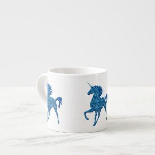 Taza De Espresso Espresso de unicornio de fuego azul