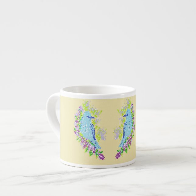 Taza De Espresso Espresso Mug/Aves Azules (Izquierda)