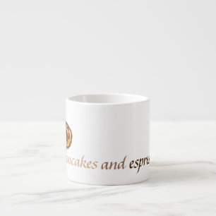 Taza De Espresso Espresso Mug /Cup con Letra P Diseño de panqueque
