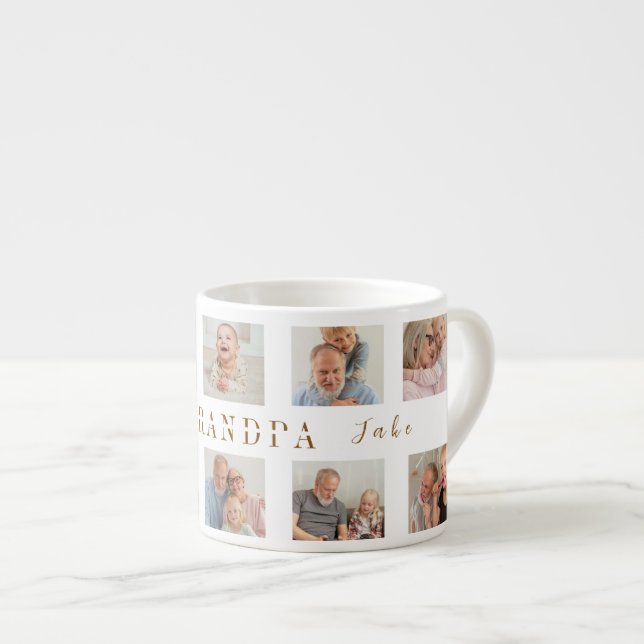 Taza De Espresso Espresso Mug del abuelo personalizado | Fotos pers (Derecha)