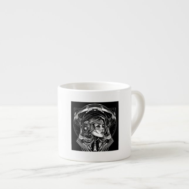 Taza De Espresso Espresso Mug, mujer de ciencia ficción (Derecha)