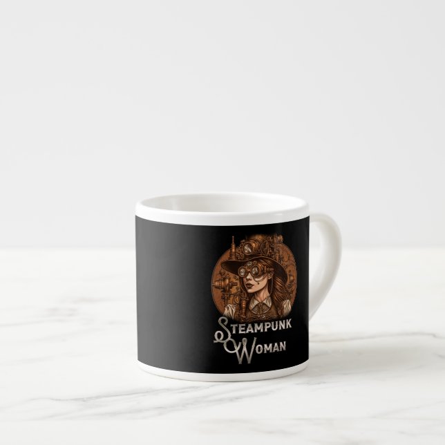 Taza De Espresso Espresso Mug, mujer de Steampunk (Derecha)