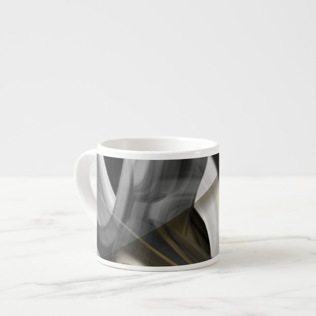 Taza De Espresso Espresso Mug Resumen Arte Oro Blanco Negro (Izquierda)