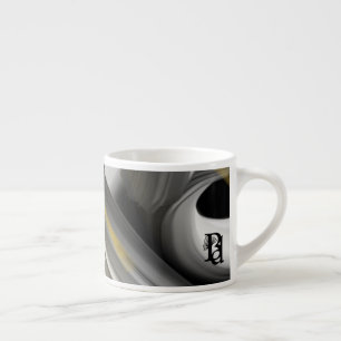 Taza De Espresso Espresso Mug Resumen Arte Oro Blanco Negro