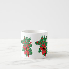 Taza De Espresso Espresso Mugs: Poinsettias