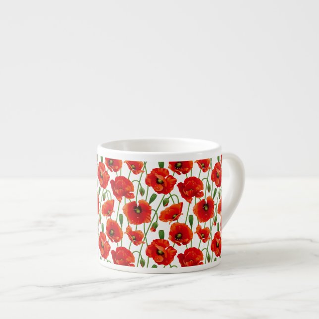 Taza De Espresso Espresso Poppies Mug-Red (Derecha)