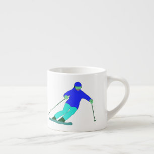 Taza De Espresso Esquí de nieve esquiadora