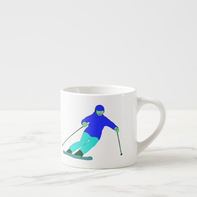 Taza De Espresso Esquí de nieve esquiadora (Derecha)