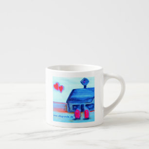 Taza De Espresso ...estación de amor...arte de Jutta Gabriel...