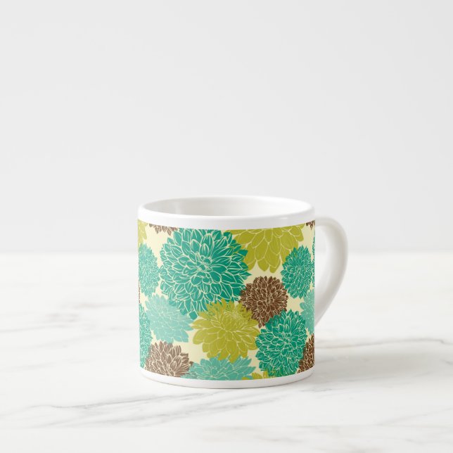 Taza De Espresso Estampado de flores (Derecha)