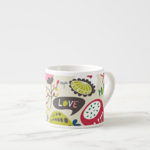 Taza De Espresso Estampado de flores 11