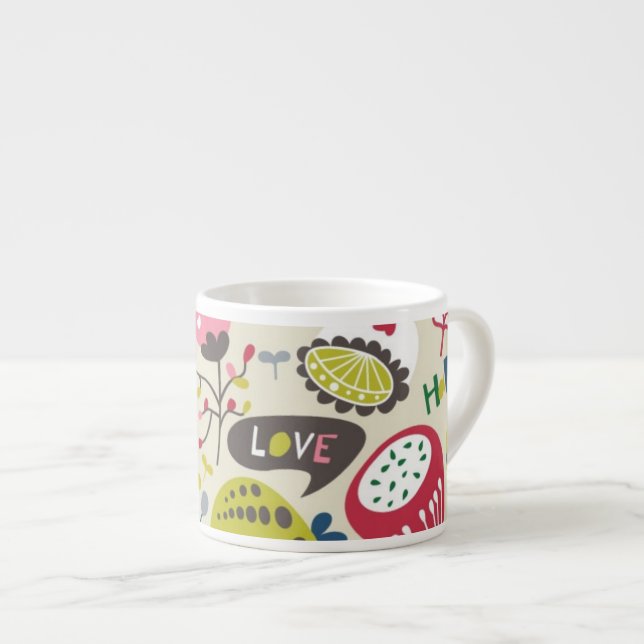 Taza De Espresso Estampado de flores 11 (Derecha)
