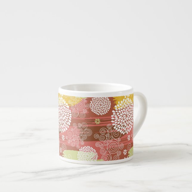 Taza De Espresso Estampado de flores 2 (Derecha)