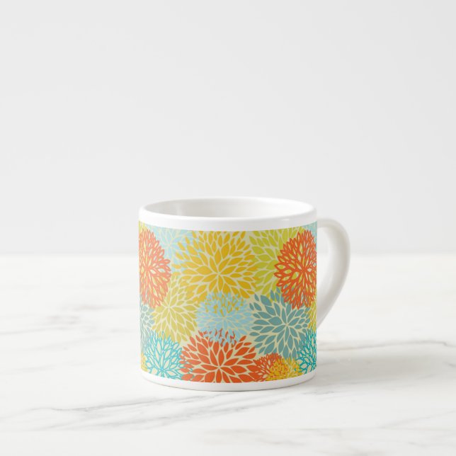 Taza De Espresso Estampado de flores 3 (Derecha)