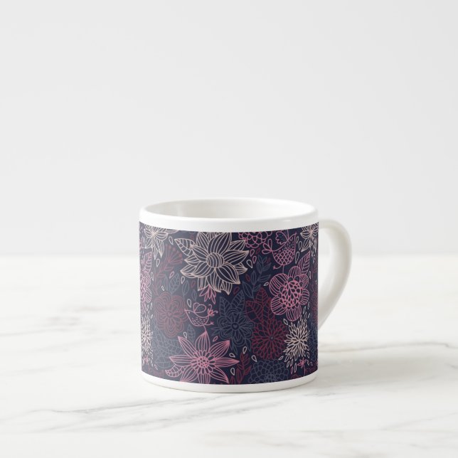 Taza De Espresso Estampado de flores 4 2 (Derecha)