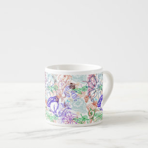 Taza De Espresso Estampado de flores 8