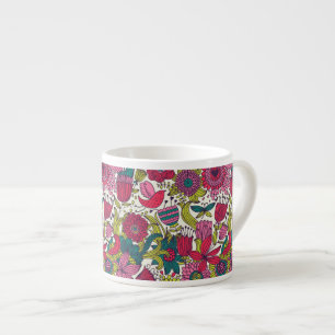 Taza De Espresso Estampado de flores brillante