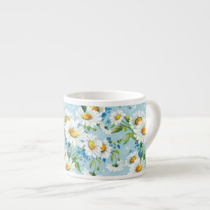 Taza De Espresso Estampado de flores brillante hermoso elegante 2