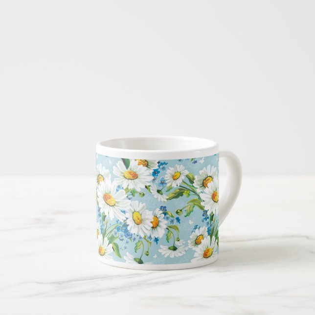 Taza De Espresso Estampado de flores brillante hermoso elegante 2 (Derecha)