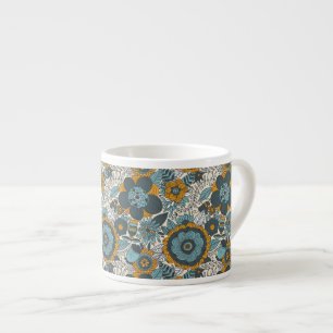 Taza De Espresso Estampado de flores del vintage