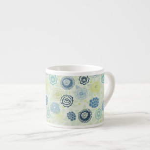 Taza De Espresso Estampado de flores elegante con las flores lindas
