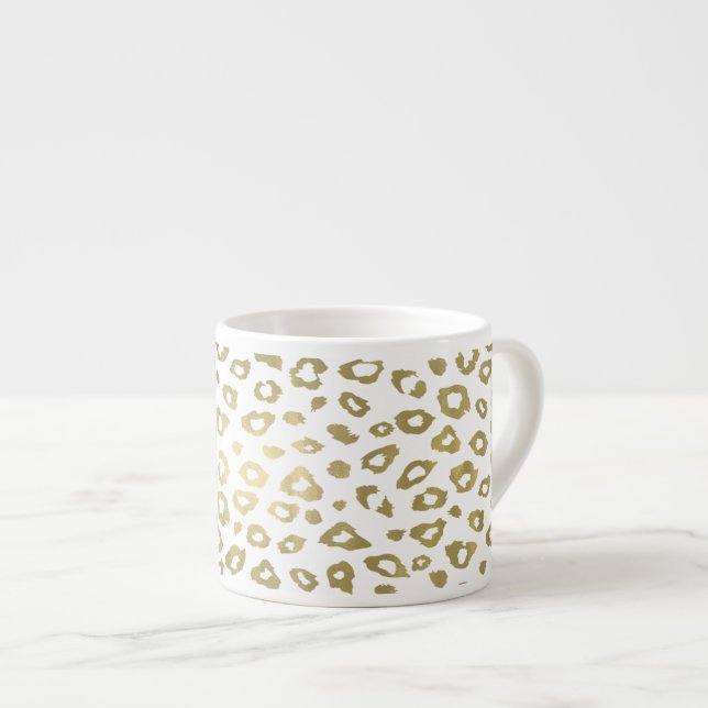 Taza De Espresso Estampado leopardo elegante del oro (Derecha)