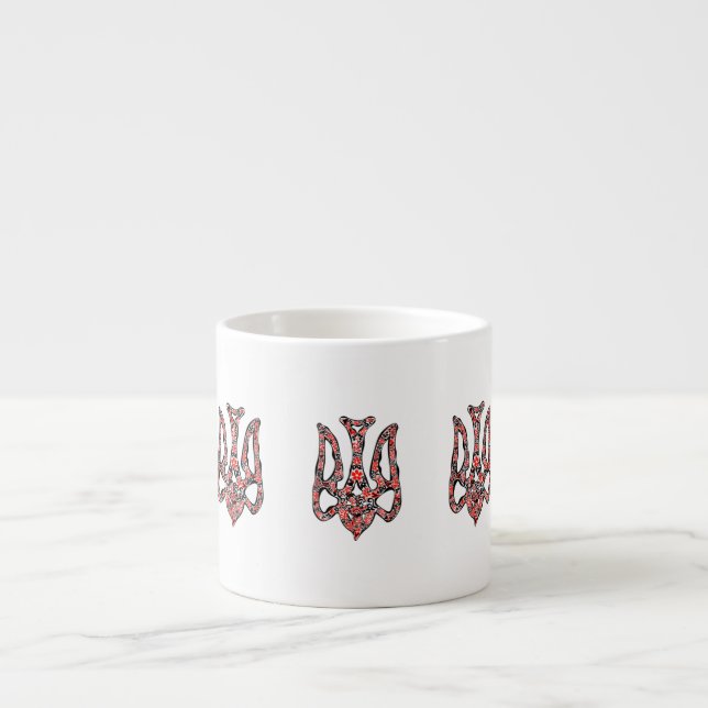 Taza De Espresso Estilizado trident tryzub, emblema nacional de Ucr (Frente)