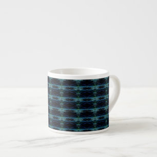 Taza De Espresso Estrellas de arcoiris verdes azules, patrón Artdec