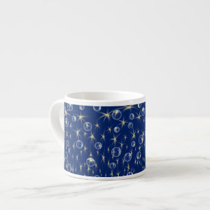 Taza De Espresso Estrellas en caída y burbujas