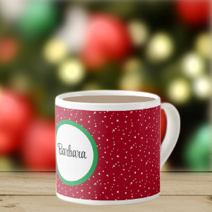 Taza De Espresso Estrellas rojas y blancas personalizadas 6oz Espre