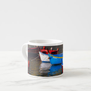 Taza De Espresso Europa, Italia, Cinque Terre, barcos en Vernazza