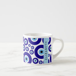 Taza De Espresso Evil Eye, Greek Eye, Turkish Eye, Mati, Your Name