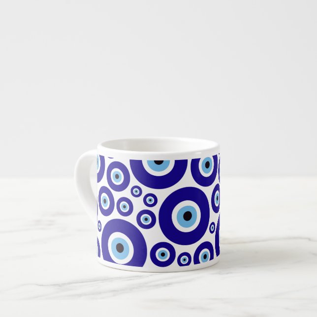 Taza De Espresso Evil Eye Pattern, Greek Eye, Turkish Eye, Nazar (Izquierda)