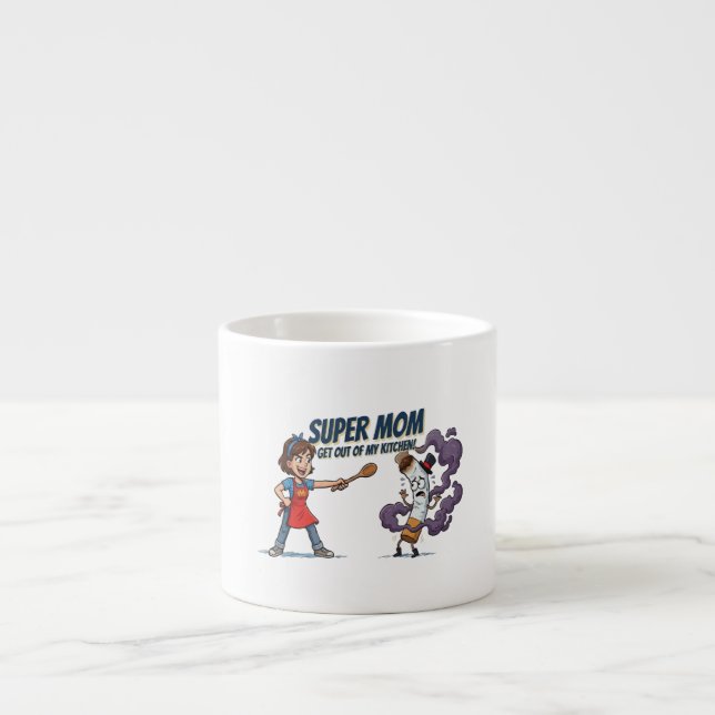 Taza De Espresso Éxito de Super Mamá Dejar de Fumar (Frente)