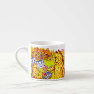 Taza De Espresso Familia Cat en el Jardín