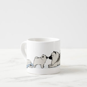 Taza De Espresso Familia de Keeshond con pavo azul Keesie Dogs
