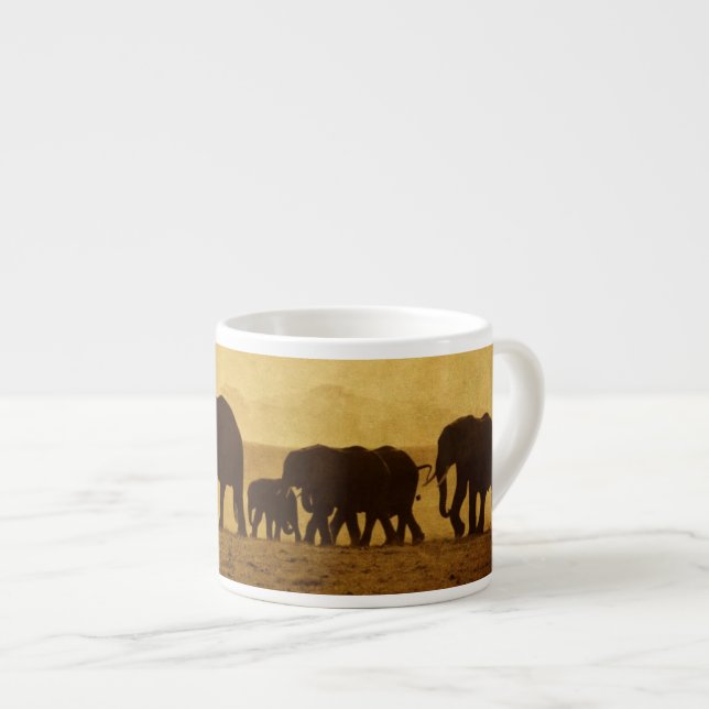 Taza De Espresso Familia del elefante (Derecha)