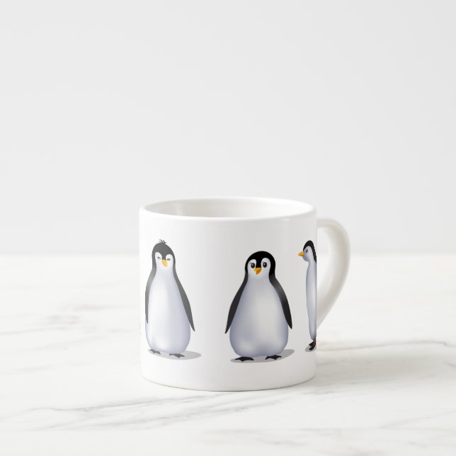 Taza De Espresso Familia Penguin (Derecha)
