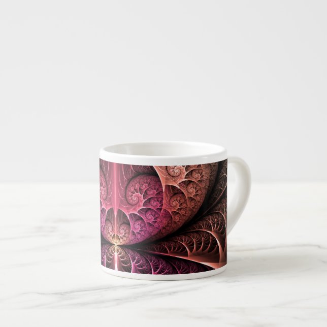 Taza De Espresso Fantasía irreal abstracta arte fractal (Derecha)