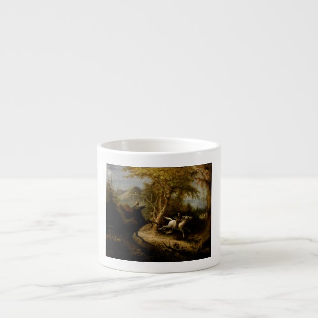 Taza De Espresso Fantasma de Halloween, un jinete sin cabeza (Frente)