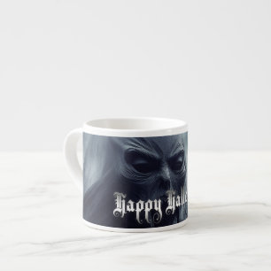 Taza De Espresso Fantasma negro en un paisaje infernal - Halloween