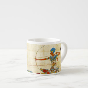 Taza De Espresso Faraón del Antiguo Egipto Ramsés II Caballos papir