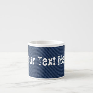 Taza De Espresso Faux Blue Jeans Denim Personalizado Text Espresso