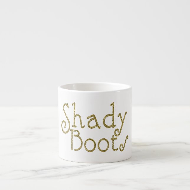 Taza De Espresso Faux Purpurina Gold Shady Boots (Frente)