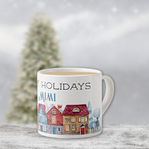Taza De Espresso Felices vacaciones, nombre decorativo para los Nav