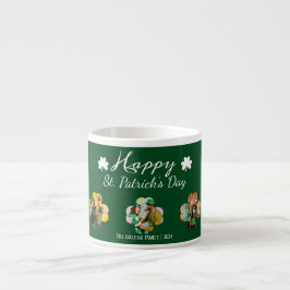 Taza De Espresso Feliz día de los clientes Shamrocks foto de la fam