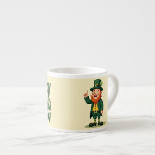 Taza De Espresso Feliz día de San Patricio, adorable duende